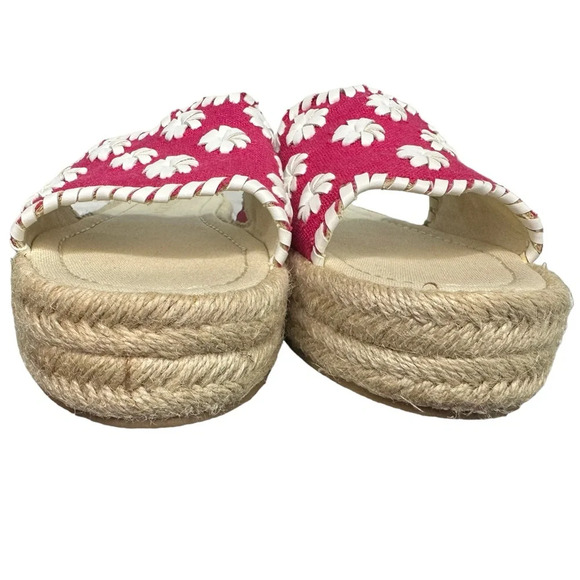 Jack Rogers Women’s Palmer Slide Espadrille Pink White - Picture 4 of 7